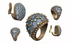 ring and earrings 3D print model