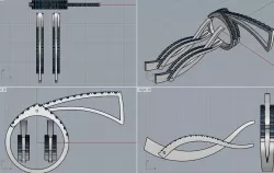 Ring and Earrings Wave 3D print model