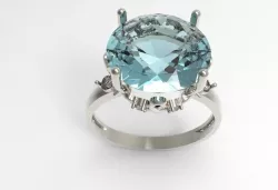 Ring Blue flash stones STL 3D print model
