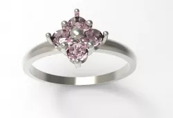Ring Rose J W STL 3D print model