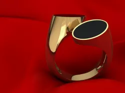 Ring with onyx stone 3D print model
