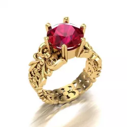 Ring with ruby 3D print model