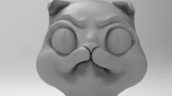Scottish Fold Cat Cartoon 3D print model
