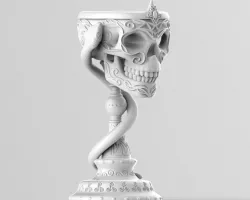 Scull goblet V2 with snake 3D print model