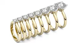 Set from Eight Solitaire Ring - Princess 3D print model