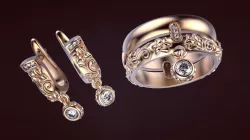 Set ring and earring 1 3D print model