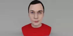 Sheldon Big Bang Theory bust ready for full color 3D printing 3D print model