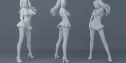 Short skirt girls 3D print model