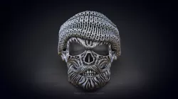 Skull ring with beard 3d model for 3d printing 3D print model