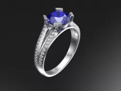Solitaire engagement ring 3D print model
