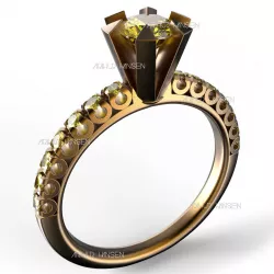 Solitaire Ring 05 ct 3D print model