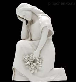 Sorrowing woman statue 3D print model 3D print model