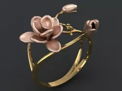 spring flower ring 3D print model