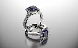 Square Diamond Wedding Ring 3D print model