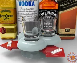 The 3 Shot Glass Drinking Game Multi Player Spinner 3D print model