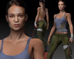 Tomb Raider 2018 3D Model Lara Croft Alicia Vikander Textured 3D print model