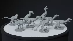 Velociraptor pack posed printable models 3D print model