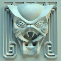 Wall tile head of predator 3D print model