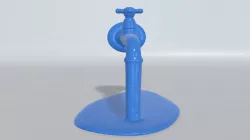 Water tap with running water 3D print model