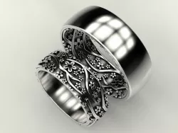 Wedding ring Sakura 2 3D print model