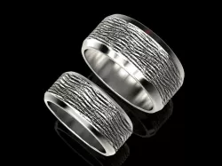 Wedding rings with a texture 3D print model
