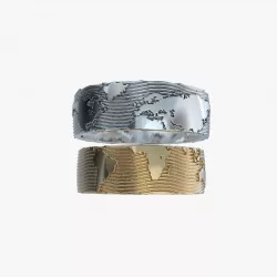 Wedding rings world map V1 3D print model