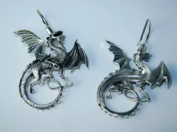 Whitby wyrm Dragon earrings 3D print model