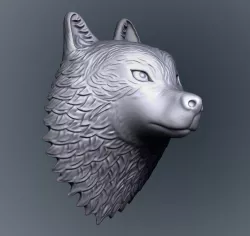 Wolf head  3D print model