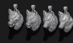 wolf pendants pack  3D print model