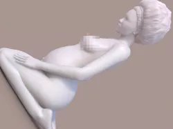 Woman Afro Pregnant 3D print model