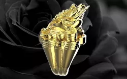 380 Golden Toal Men Ring bring money to the owner  3D print model