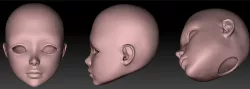 3D model doll head 3D print model