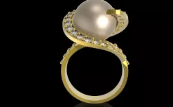 400 Pear and Diamond Ring for women 3D print model