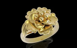 419 Gold Flower Ring  3D print model
