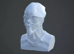 Alien Bust Sculpture 3D print model