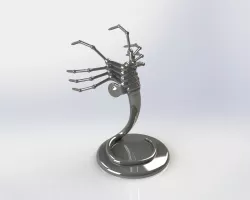 Alien Facehugger car hood figure with custom logo 3D print model