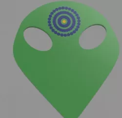 Alien Guitar pick with Grip texture 3D print model
