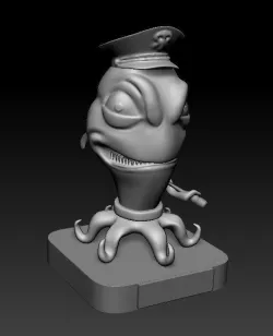 Alien in pirate hat 3D print model