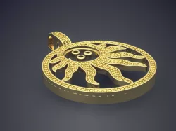 Amazing Design Sun Pendant with Diamonds 3D print model