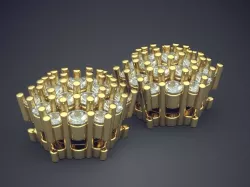 Amazing Hexagon Shape Diamond Earrings 3D print model