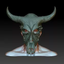 Armor Bison Helmet - 3D Printable 3D print model