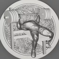 Barbell bench press GYM athlete 3D print model