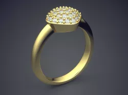 Beautiful Classic Square Shaped Diamond Engagement Ring 3D print model
