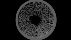 Beautiful modern wall decor - circle buildings skyline - 650mm 3D print model