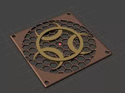 Biological Warning - Fan Cooler Grid - Grill - Shield 80x80