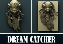 Bison dream catcher 3d stl model for cnc 3D print model