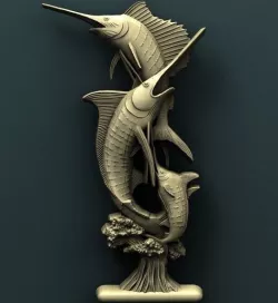 Blue Merlin 3d stl model for cnc 3D print model
