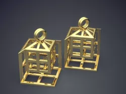 Box Shape Earrings CAD-485 3D print model
