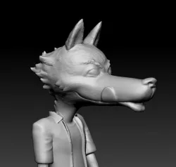 Cartoon wolf 3D print model