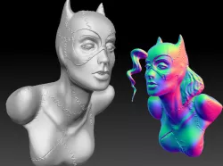 Catwoman bust 3d printable 2 models pack 3D print model